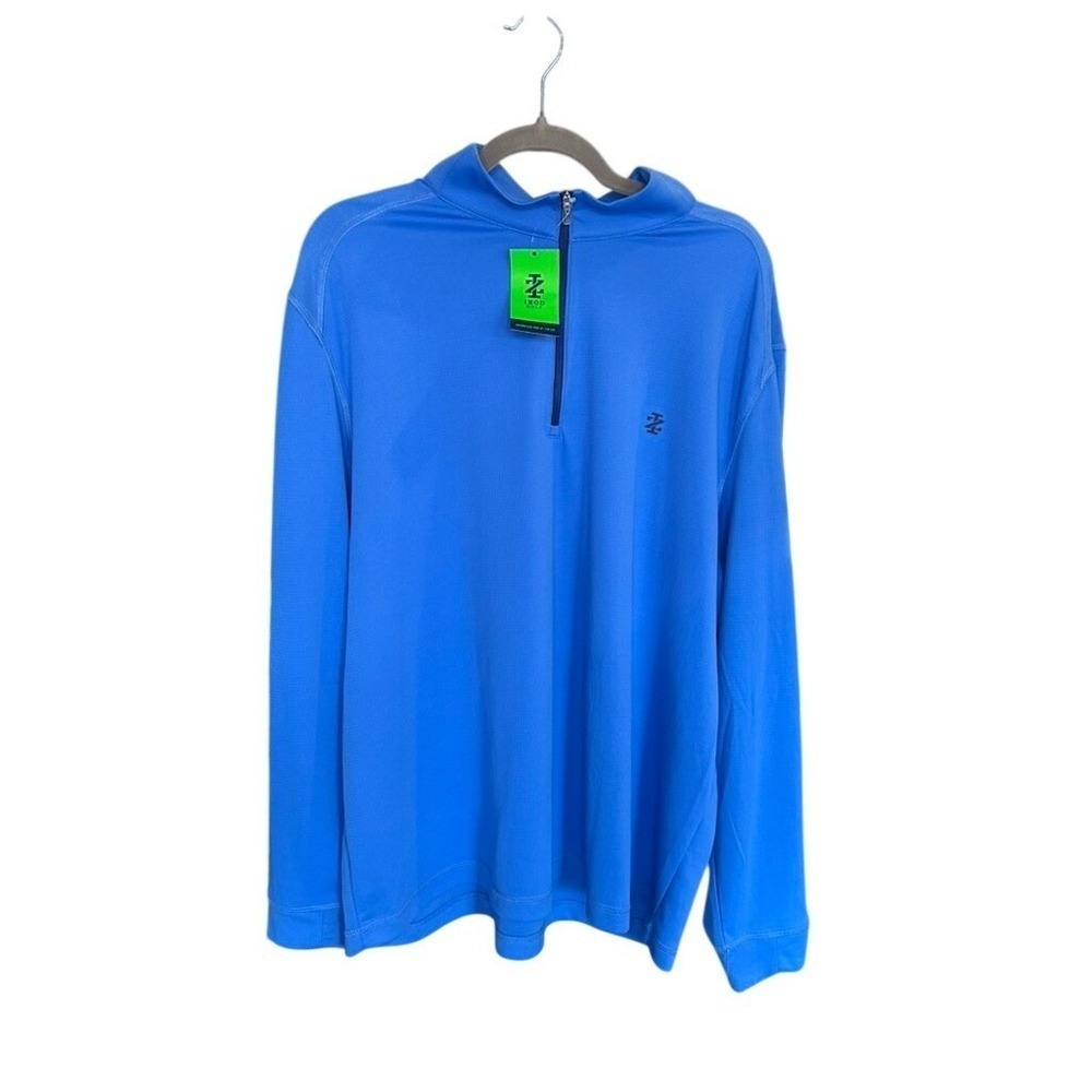 Izod Golf Mens XL Swingflex Pro Z1 1/4 Zip Pullover‎ Blue Regatta Mesh